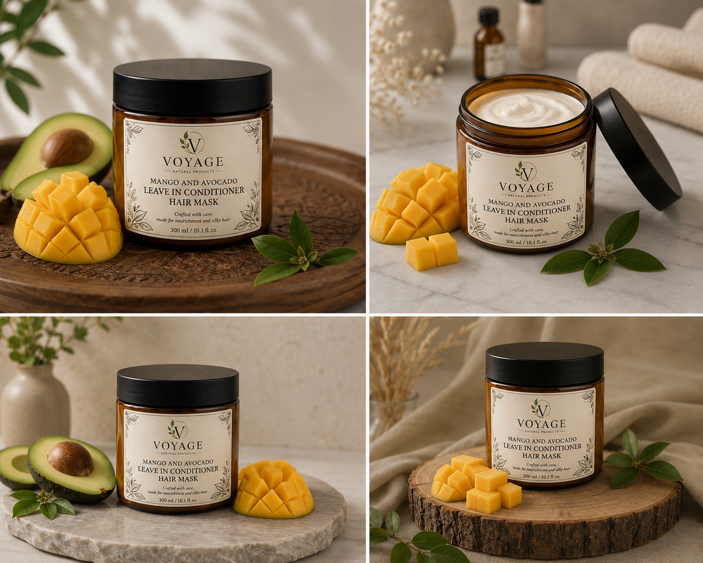 Voyage all natural Mango and avocado butter leave-in container