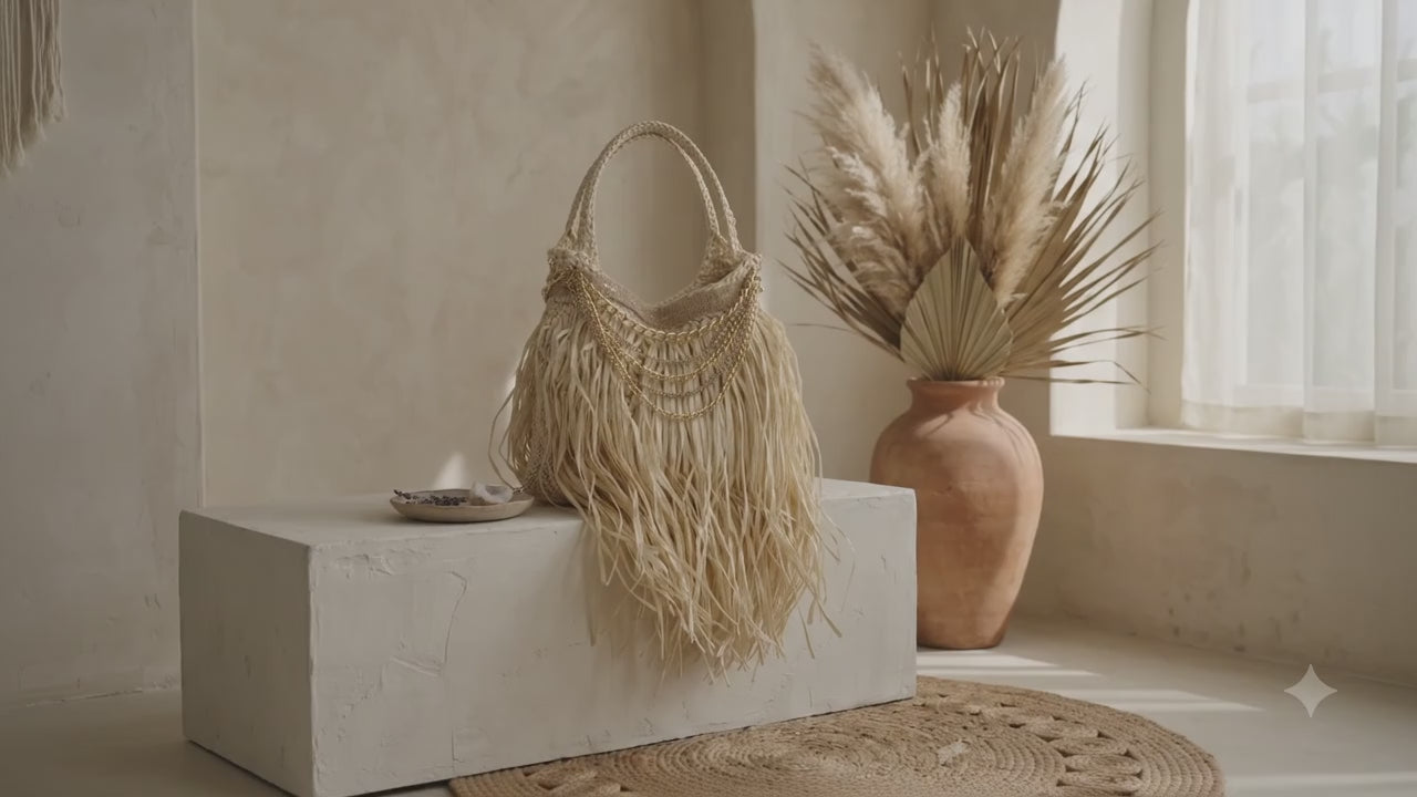 Handmade natural tote bag